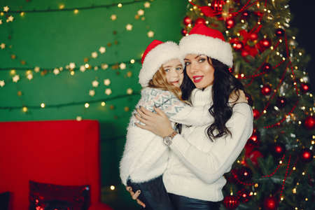 Mother with cute daughterの写真素材