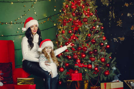 Mother with cute daughterの写真素材