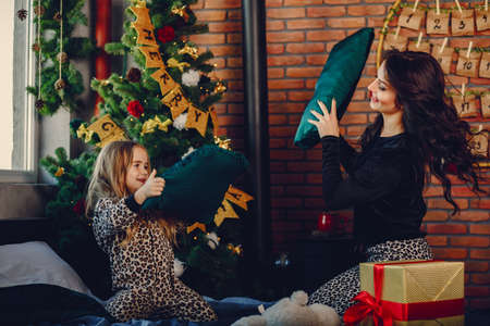 Mother with cute daughterの写真素材