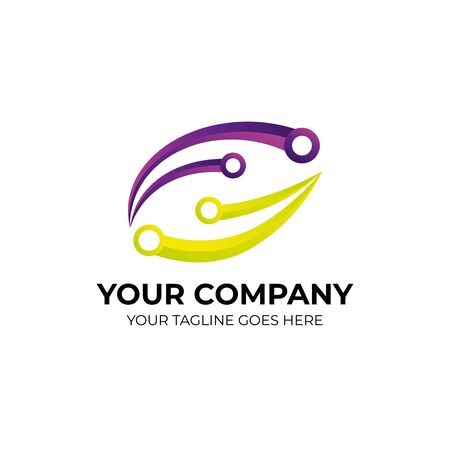 techno green modern logo design, suited for business who run in green movement technologiesのイラスト素材