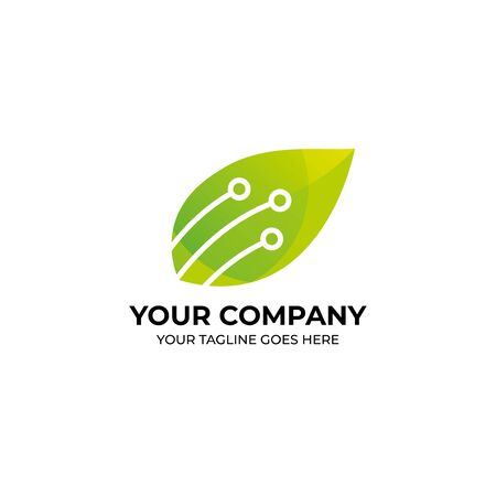 techno green modern logo design, suited for business who run in green movement technologiesのイラスト素材