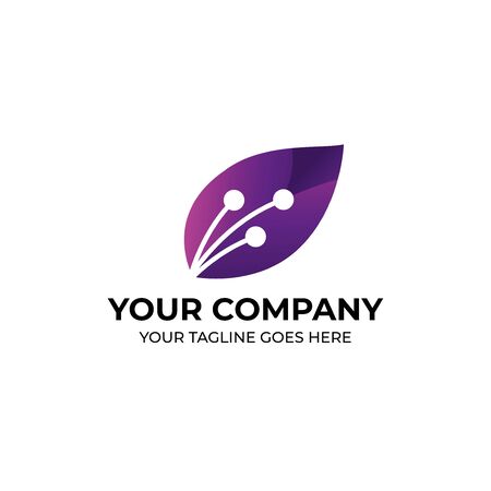 modern violet logo leaf design for your modern busineessのイラスト素材