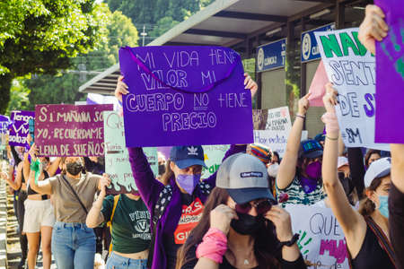 On the way to 8M, a feminist demonstration to commemorate International Women's Day, they demand the...