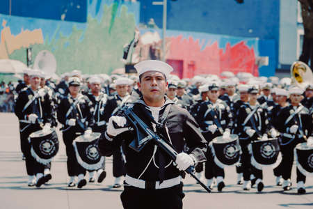 Military parade to commemorate the Battle of Puebla on May 5のeditorial素材