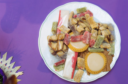 typical mexican sweets, color and mexican tradition, place of typical sweets of Pueblaの写真素材