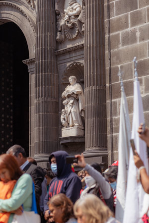 People participating in the procession in the Holy Week