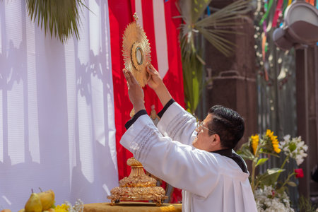 People participating in the procession in the Holy Weekのeditorial素材