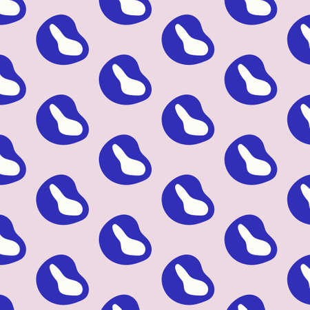 Modern doodles seamless pattern in trendy color. Abstract bend shapes background. Hand drawn vector...