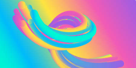 Trendy horizontal 3d Poster. Abstract background with vibrant gradient for flyer, banner, cover,...