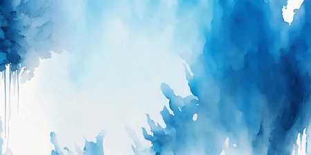 Abstract blue watercolor backdrop. Artistic vector illustration for decorative design of background, header, brochure, poster, card, cover or bannerのイラスト素材