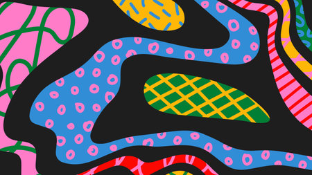 Abstract trendy background design in colorful ethnic style. Retro vector illustration with hand...