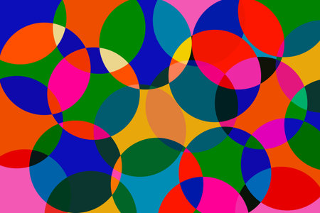 Colorful abstract backgrounds with risograph effect. Geometric circles pattern with riso print effect. Retro vector designのイラスト素材