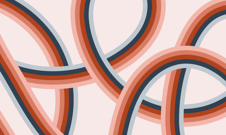 Abstract vintage background design with colorful wavy lines in 60s-70s style. Cool groovy backdrop....