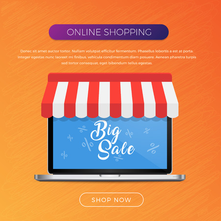 Online Shopping Banner Design. Big Saleのイラスト素材