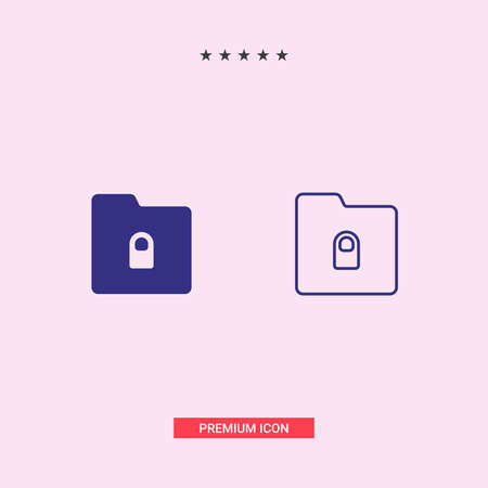 Protected folder vector pictogram illustration isolated on white backgroundのイラスト素材