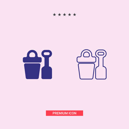 Sand bucket with shovel icon. Elements of beach holidays iconのイラスト素材
