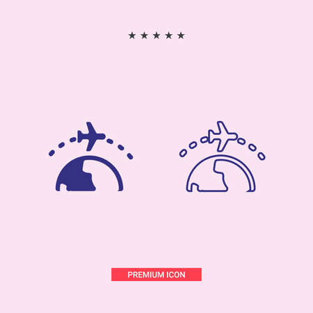 Airline services, minimal modern icon, international travel servicesのイラスト素材