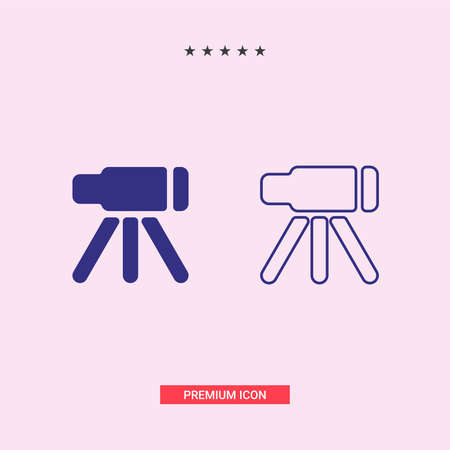 Telescope icon vector, solid illustration, pictogram isolated on whiteのイラスト素材