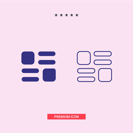 Gallery view Display options icons set, list, gridのイラスト素材