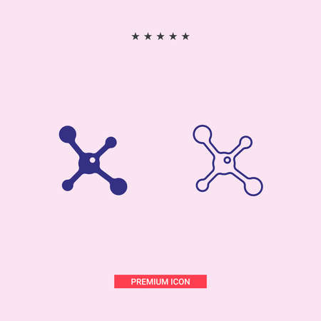 Molecule icon. Vector illustration flat design, line iconのイラスト素材