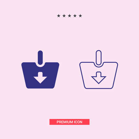 Add to Shopping Cart icon with down arrow, vectorのイラスト素材