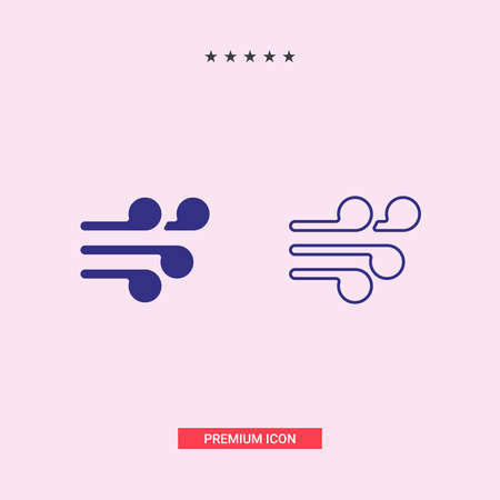 Wind icon in flat style isolated on grey background. For your design, logo. Vector illustration.のイラスト素材