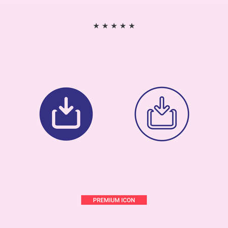Import file or import document download line art icon for apps and websitesのイラスト素材