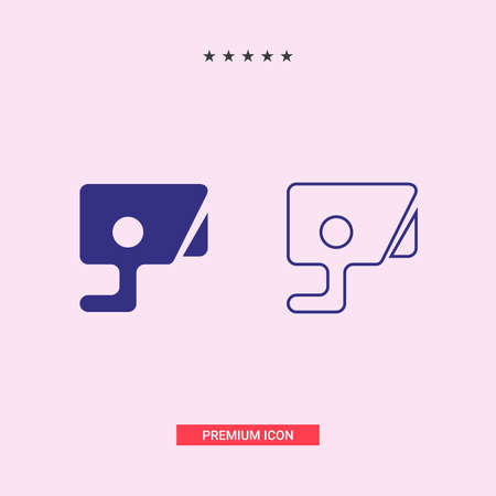 Cctv camera line icon, outline vector sign, linear style pictogram isolated on whiteのイラスト素材