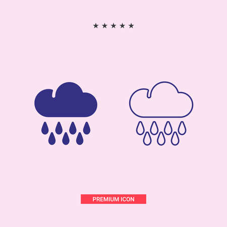 Heavy rainy icon,vector illustration. Flat design style.のイラスト素材