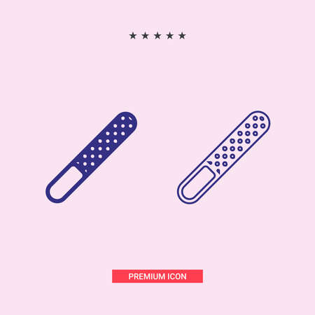 Nail file with grey handle, manicure tools, manicure supplies, vector, isolatedのイラスト素材