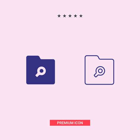 Flat Search concept with folder icon,c omputing, data and informationのイラスト素材