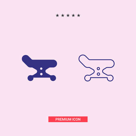The bed icon. Hotel symbol. Flat Vector illustrationのイラスト素材