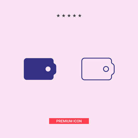 Wallet Icon in trendy flat style isolated on grey background.のイラスト素材
