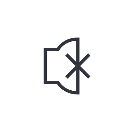 Mute vector icon, sound symbol. Simple, flat design for web or mobile appのイラスト素材