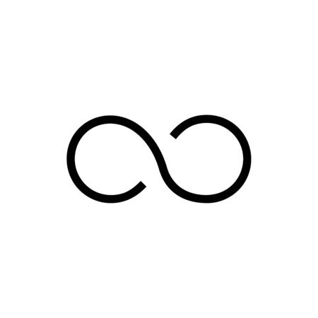 Infinity vector icon, limitless symbol. Simple, flat design for web or mobile appのイラスト素材