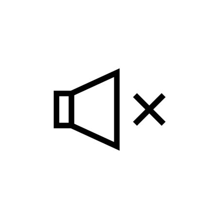 Mute vector icon, voice symbol. Simple, flat design for web or mobile appのイラスト素材