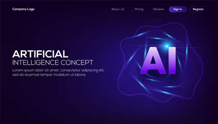 Futuristic microchip processor with lights on the blue background. Quantum computer, large data processing, database concept. CPU  banner. Central Computer Processors CPU concept.Digital chipのイラスト素材