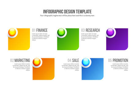 Timeline infographic design vector can be used for workflow layout, diagram, annual report, web design. Business concept with 5 options, steps or processes.のイラスト素材
