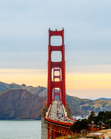 San Francisco Golden Gate Bridge at sunsetの写真素材