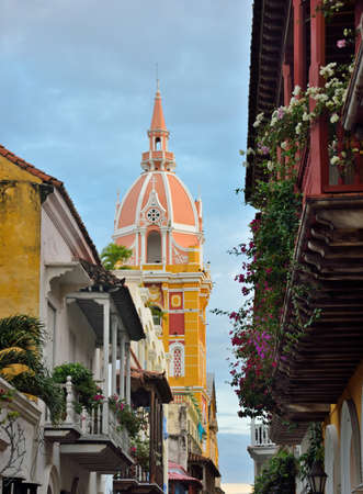 View of the Cathedral of Cartagena de Indias Santa Catalina de Alejandriaのeditorial素材