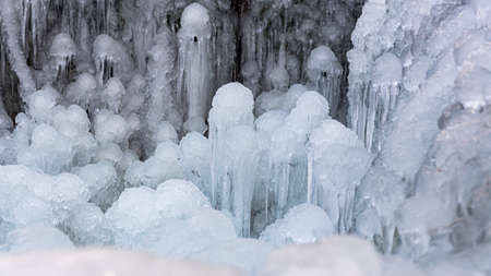 close up of ice crystals. Icicles.