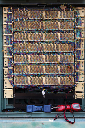 Telephone Network Cables Cabinetの写真素材