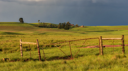 Farm gate to the houseの写真素材