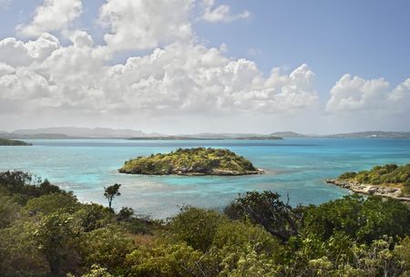 Beautiful tropical islands with clear green surrounding water.の写真素材