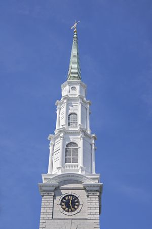 Architectural detail of the top point of a church. 