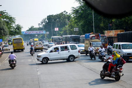 Illegal U-Turn in Pune Indiaのeditorial素材