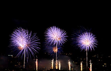 Colorful fireworks display.