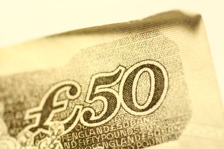 Macro shot of a british pound note.の写真素材