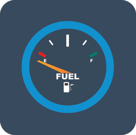 Vector image of a fuel gauge, shows empty.のイラスト素材