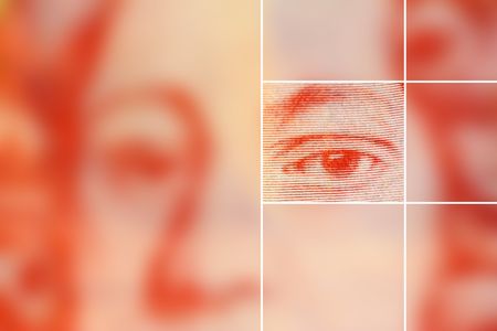 Macro shot of a british pound note.の写真素材